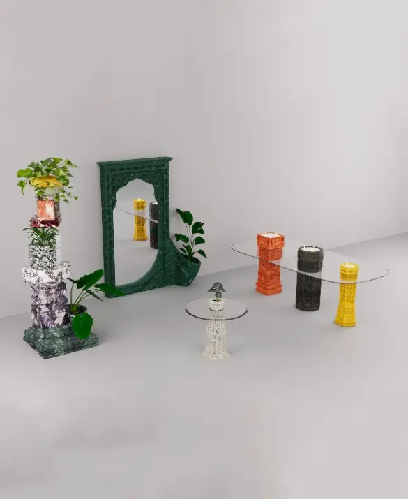 Collezione JinaShilp disegnata da Karan Desai per Serafini rappresenta un prodotto di design in marmo