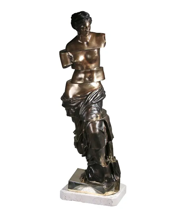 Venere di Milo Sfaccettata con patina a fuoco marrone