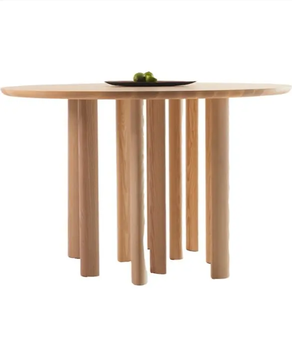 Round table in ash with multiple legs