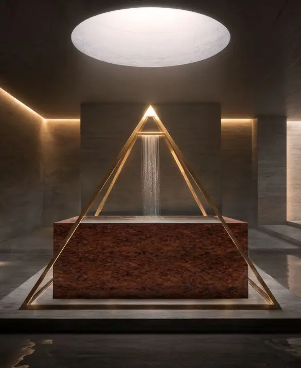 Keope bathtub in red granite