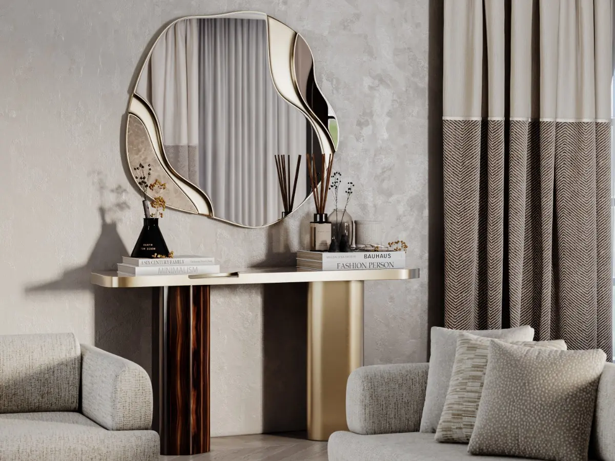 Rowan-Console-Wooden-Metal-Marble-Mirror