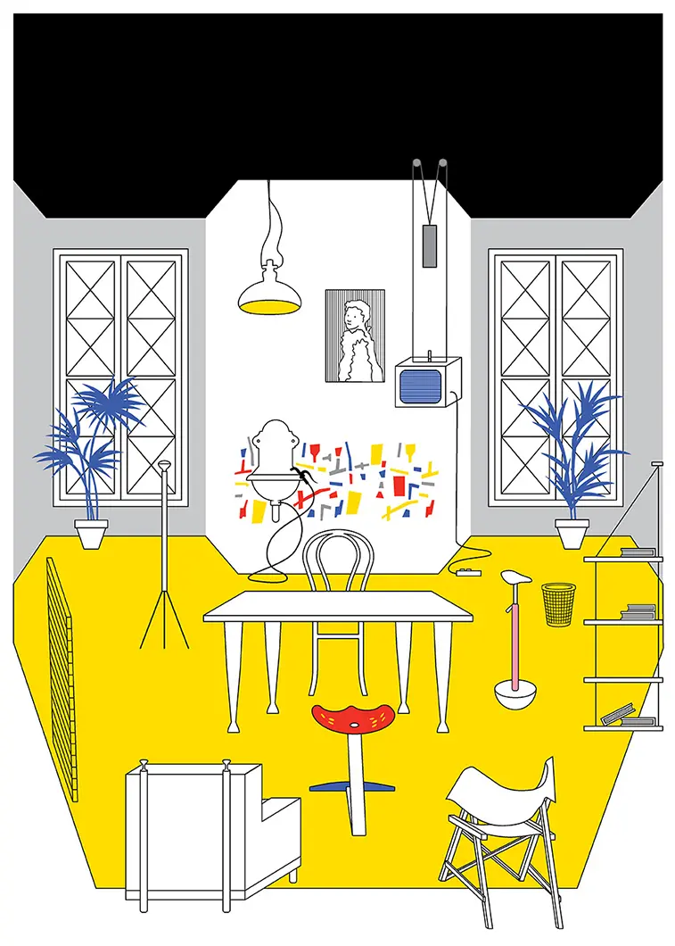  Manifesti Mostra Federlegnoarredo “La Filiera delle Meraviglie”, Opere grafiche realizzate da Mauro Bubbico, Courtesy FederlegnoArredo