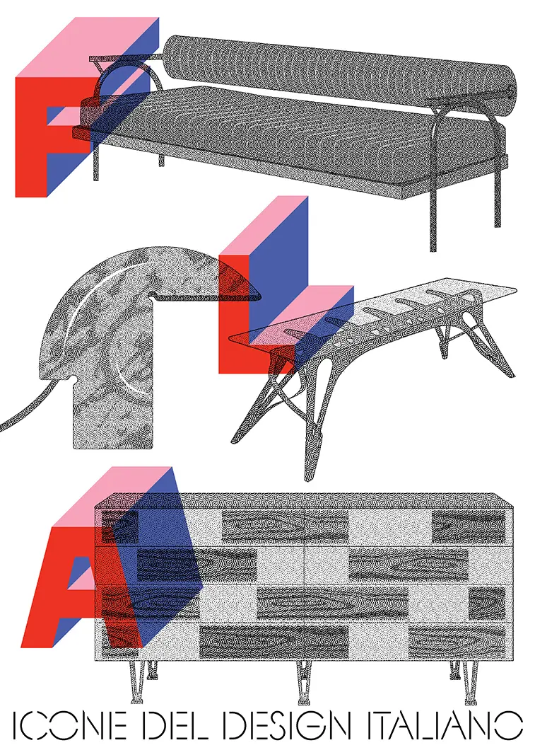 Manifesti Mostra Federlegnoarredo “La Filiera delle Meraviglie”, Opere grafiche realizzate da Mauro Bubbico. Courtesy FederlegnoArredo