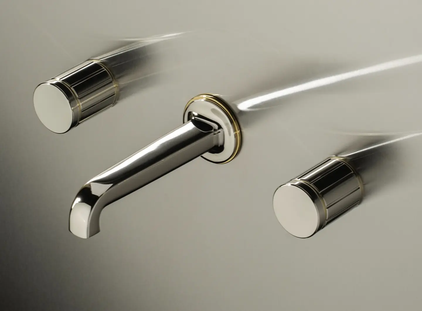 Wall-mounted 3-hole basin mixer