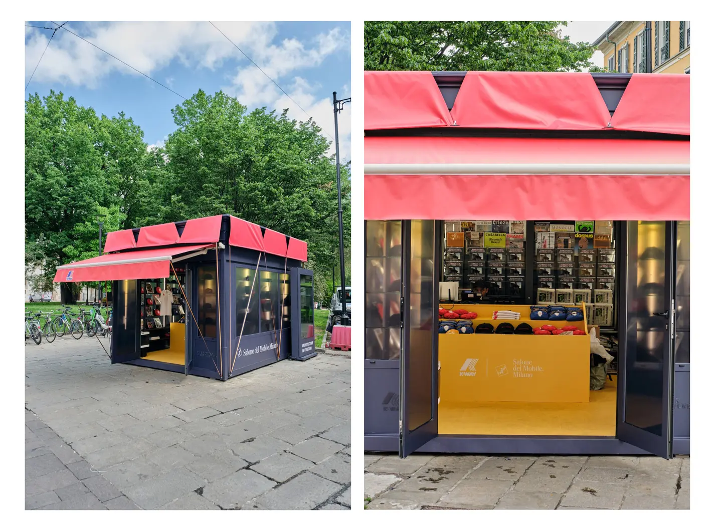Newsstand in Piazza Sant’Eustorgio, K-Way x Salone del Mobile.Milano