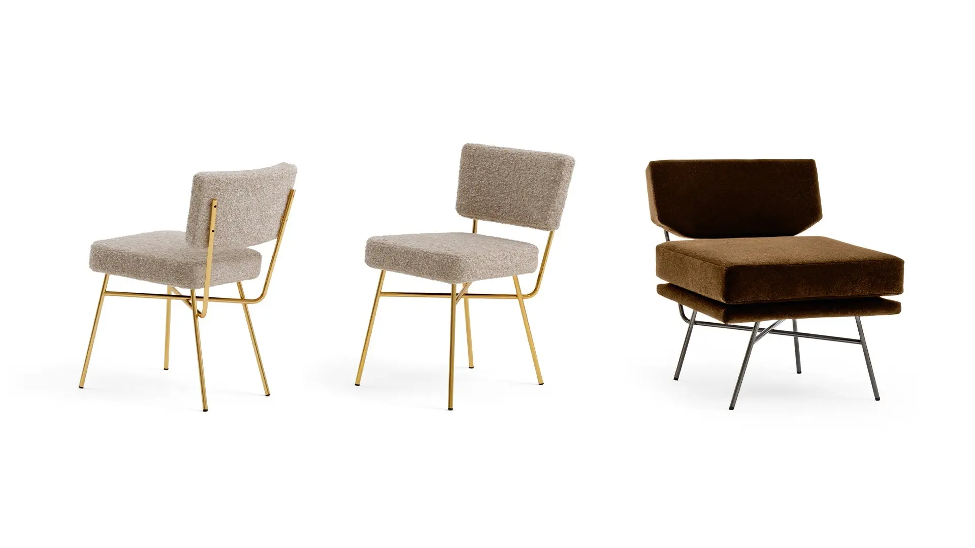 Elettra chair - gold / Elettra armchair - black nickel
