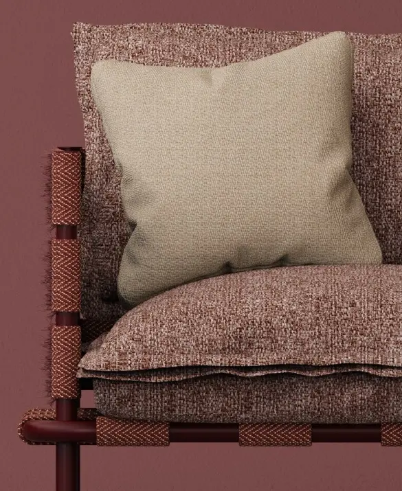 Divano in alluminio bordeaux 