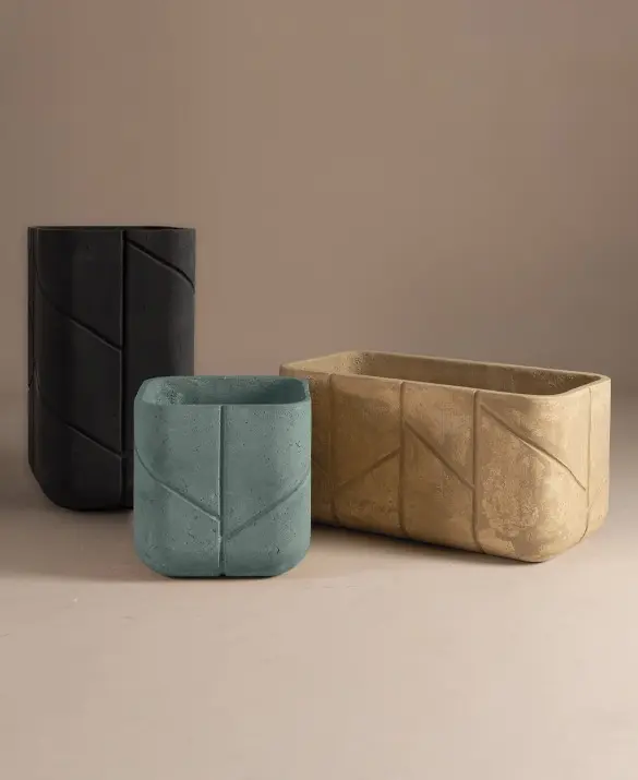 FRONDA pots, design by Marco Piva - lavorazione artigianale Made in Italy