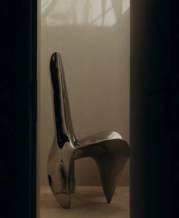 Vitturi Chair by ZAZA Maizon - Stainless steel Chair inspired by the Saudi culture - curated art piece