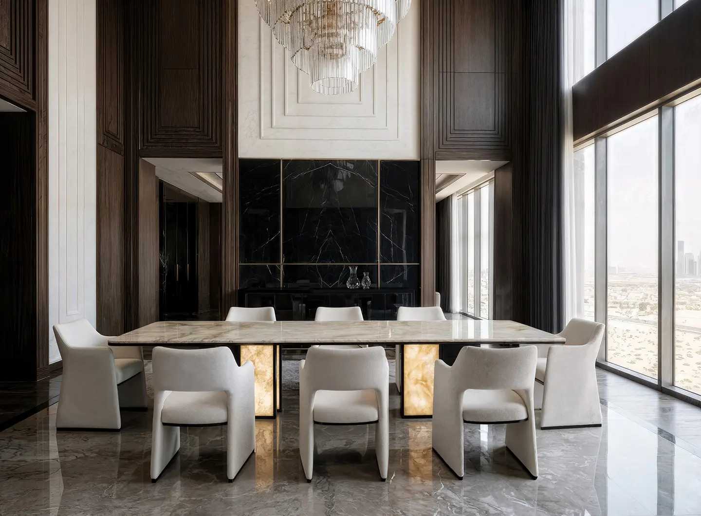 Tavolo MICK e sedie KEITH, collezione JR Home by John Richmond, Formitalia Group 