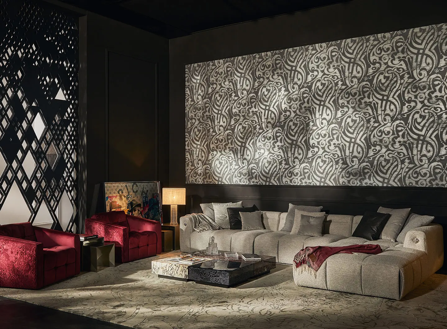 Divano ROGER e poltrona SYD, collezione JR Home by John Richmond, Formitalia Group - Salone del Mobile 2026