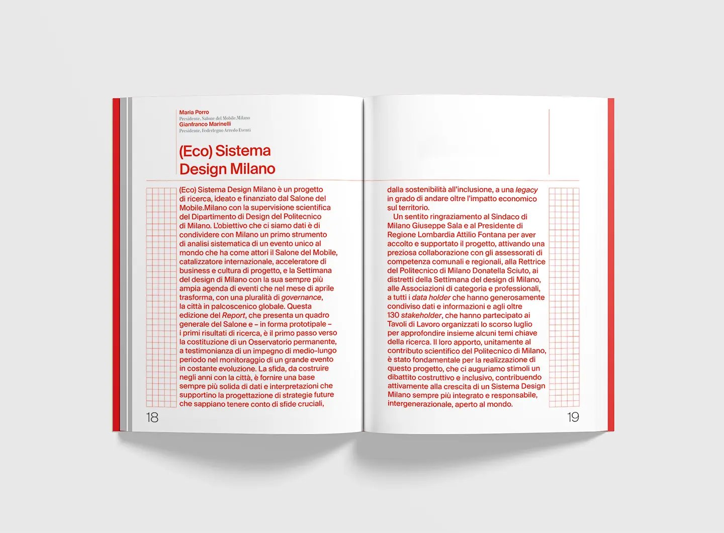 Annual Report “(Eco) Sistema Design Milano" 2024 - Salone del Mobile.Milano, realizzato con la Scuola del Design del Politecnico di Milano e premiato con il Compasso d’Oro ADI