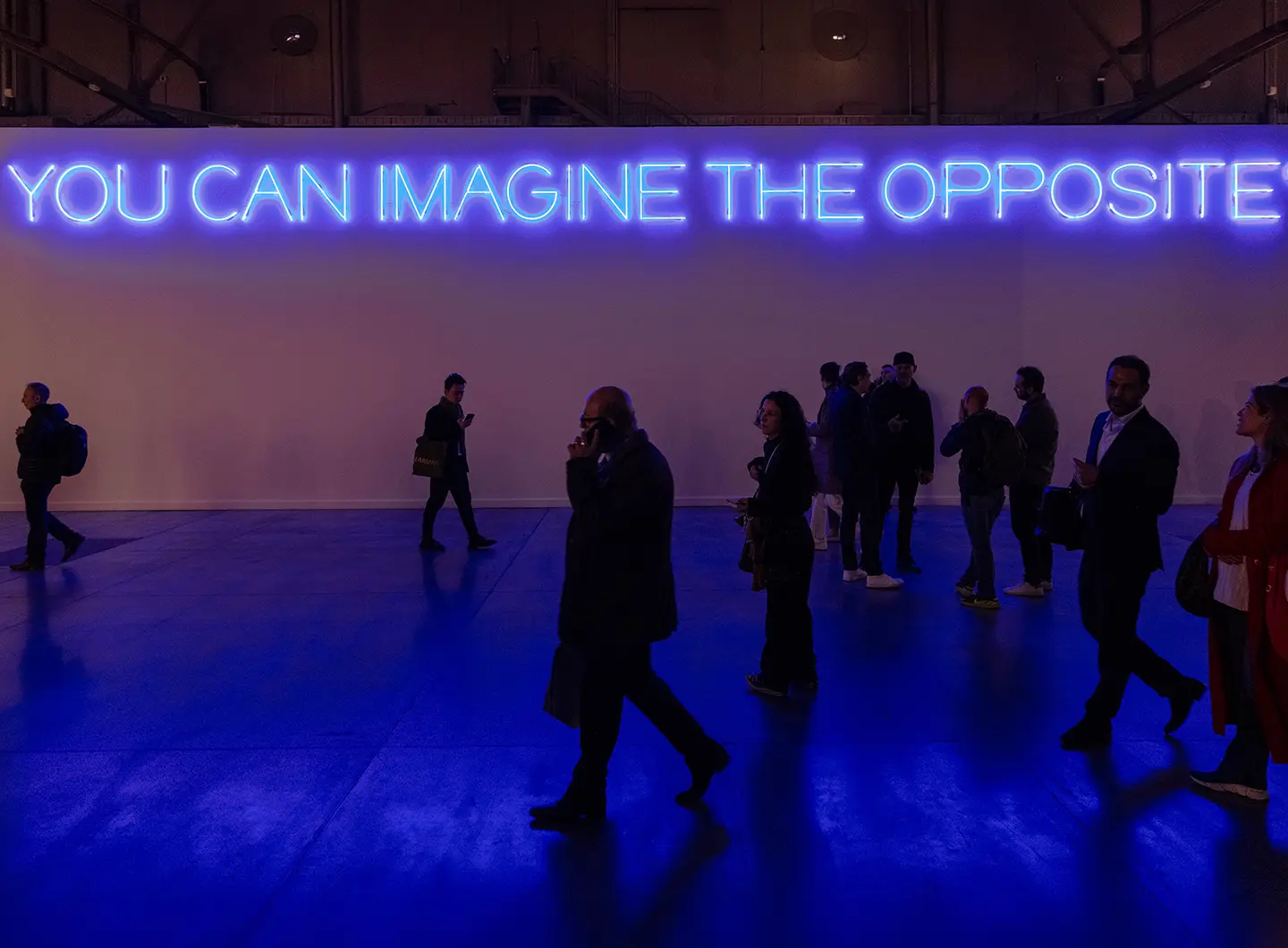 Installation "You can imagine the opposite", Maurizio Nannucci - Euroluce 2023