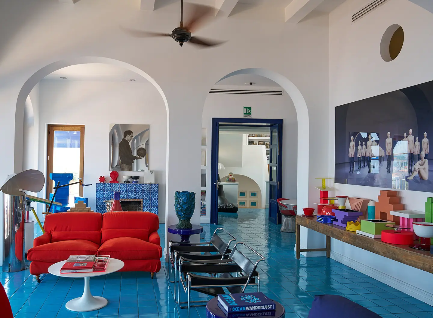 Maison La Minervetta, Sorrento, Italy, designed by Ettore Sottsass, Memphis, Gufram and Bitossi Ceramiche