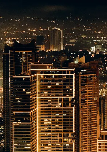 città urbane illuminate