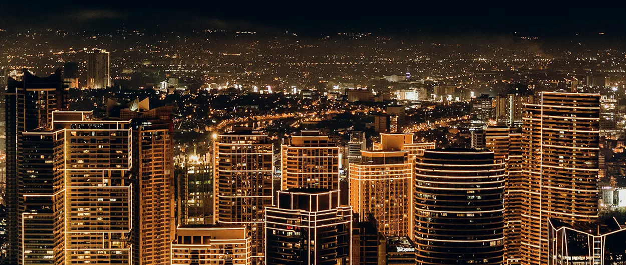 città urbane illuminate