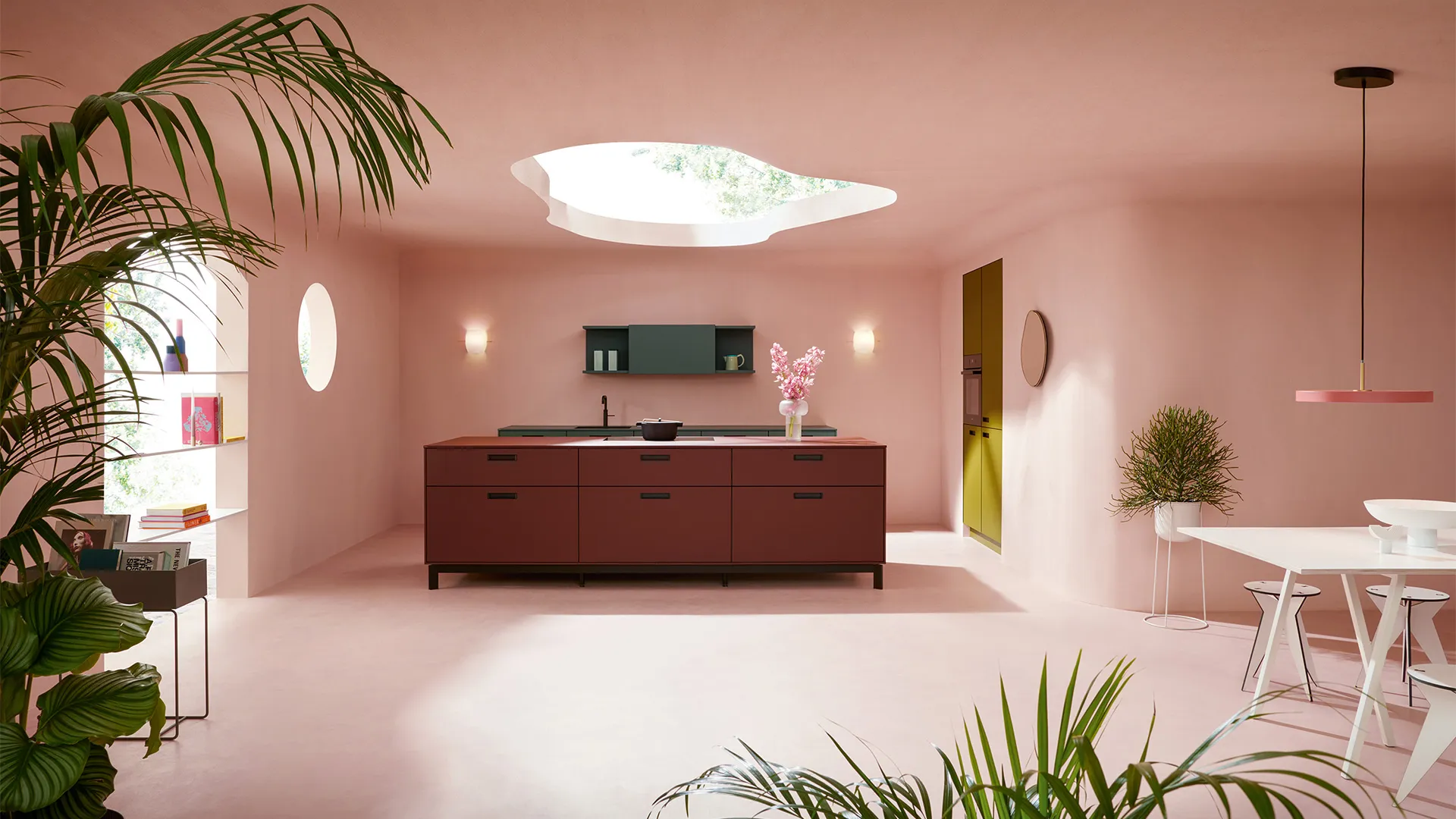 Pink and red nx510 kitchen by next125