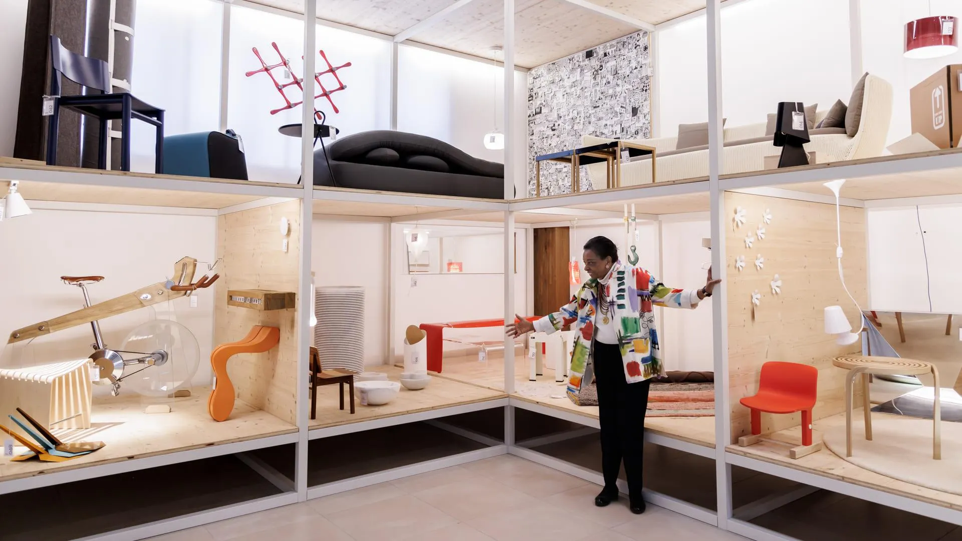 Marva Griffin in the set uo of the permanent collection of SaloneSatellite