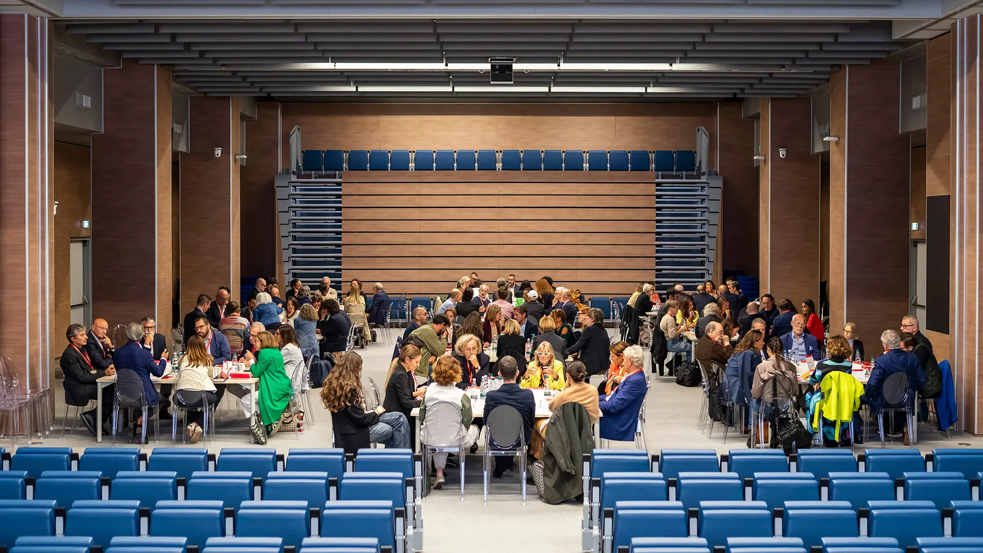 table room at the Milan Design (Eco)System 2025 event at the Politecnico di Milano