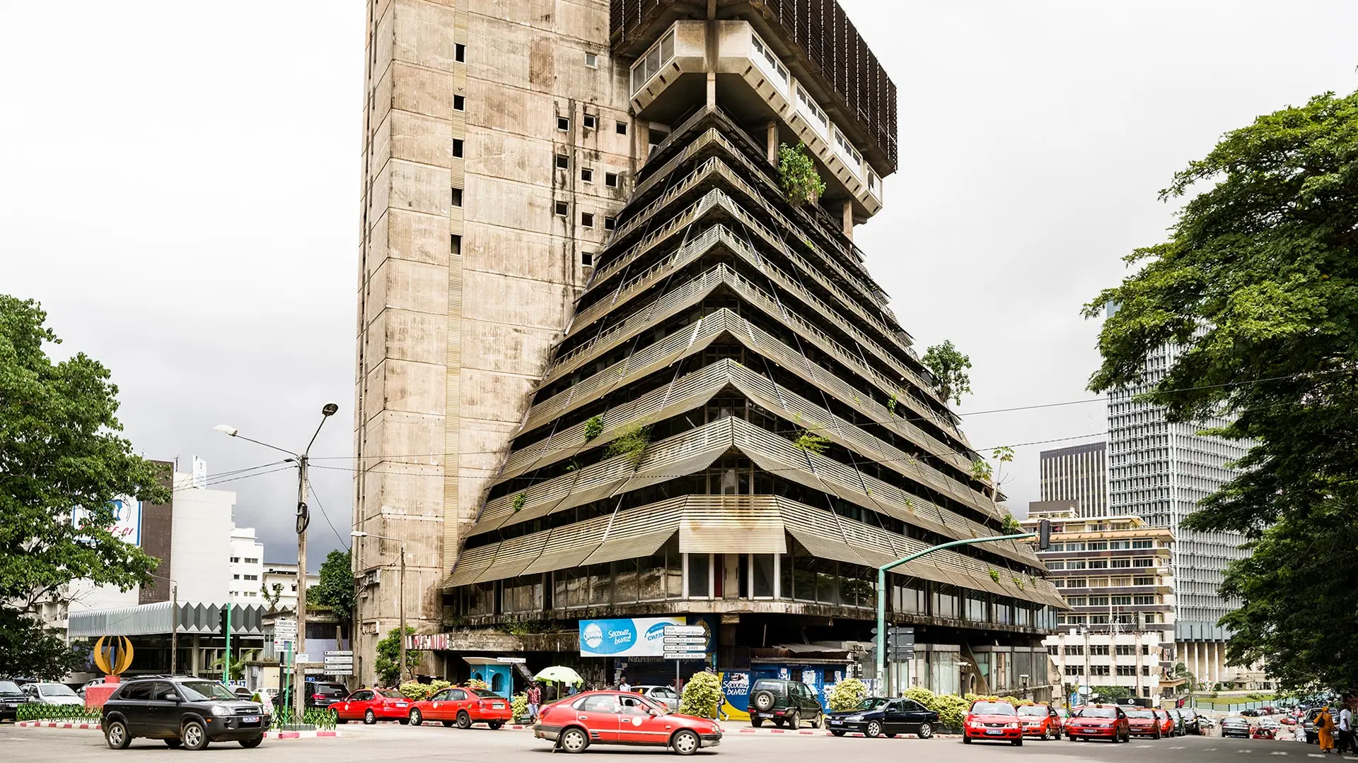 La Pyramide, Abidjan, Côte d’Ivoire. 1968–⁠73. Rinaldo Olivieri (1931–⁠1998). 2025. Photograph: François-Xavier Gbré