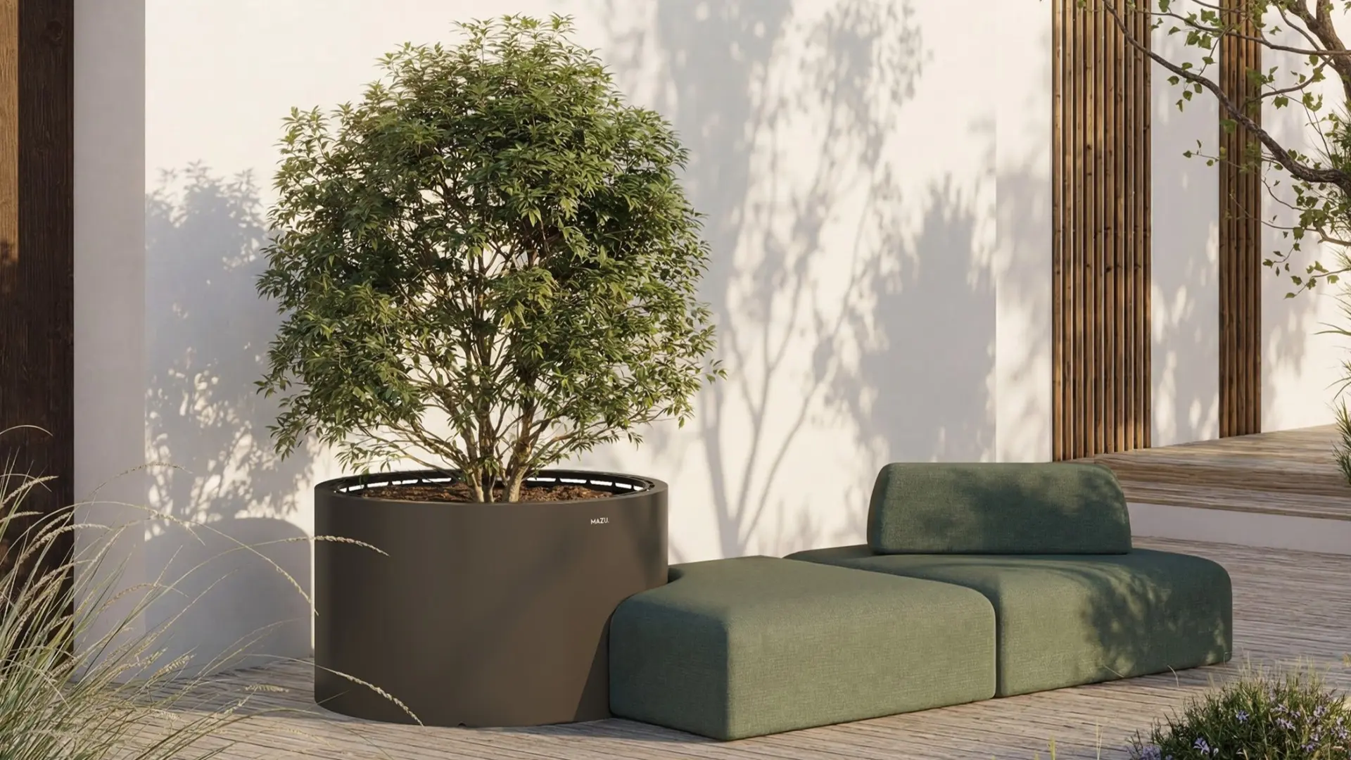 Fioriere architettoniche con illuminazione LED integrata