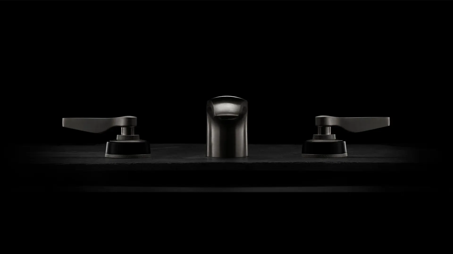 Collezione One Hundred Tappo lavabo 3 fori con leve ad alette, in Acciaio Inox Cromato Nero Opaco (T10K14LA-SSB)
