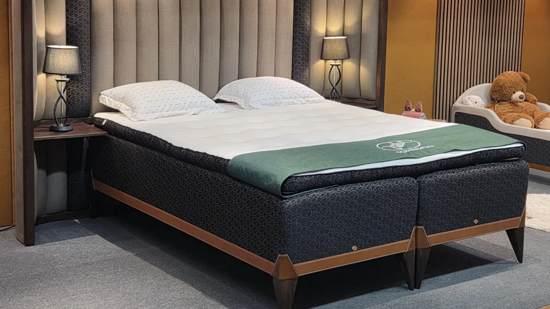 Custom-made Swedish bed by Vilax, crafted for lasting comfort and durability