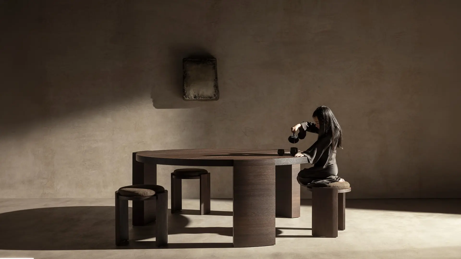 Hiku table - handcrafted in hand-brushed smoked oak