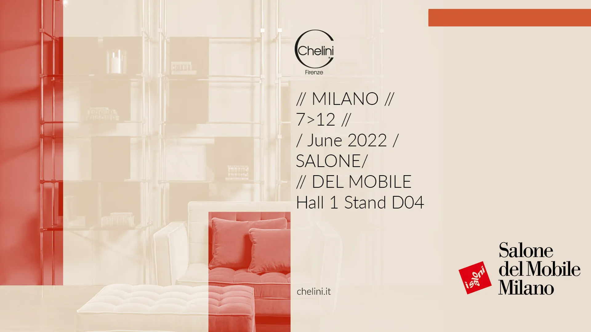 Milano| 7-12 June 2022 | Salone del Mobile | Hall 1 Stand D04